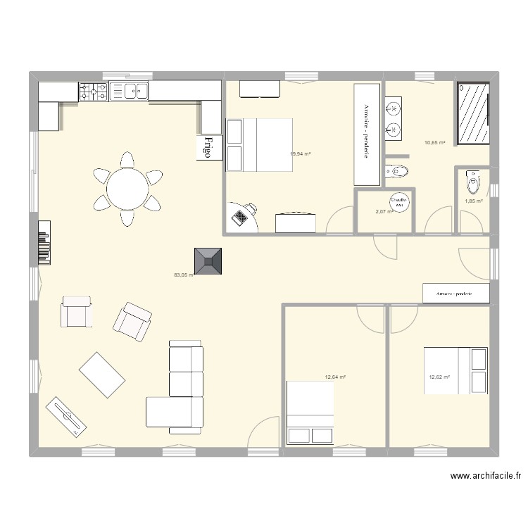 moigg. Plan de 7 pièces et 143 m2