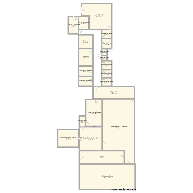 Plan EHPAD. Plan de 23 pièces et 606 m2