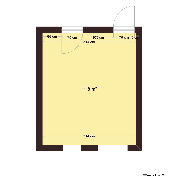 CHAMBRE PARENTALE 2. Plan de 1 pièce et 12 m2