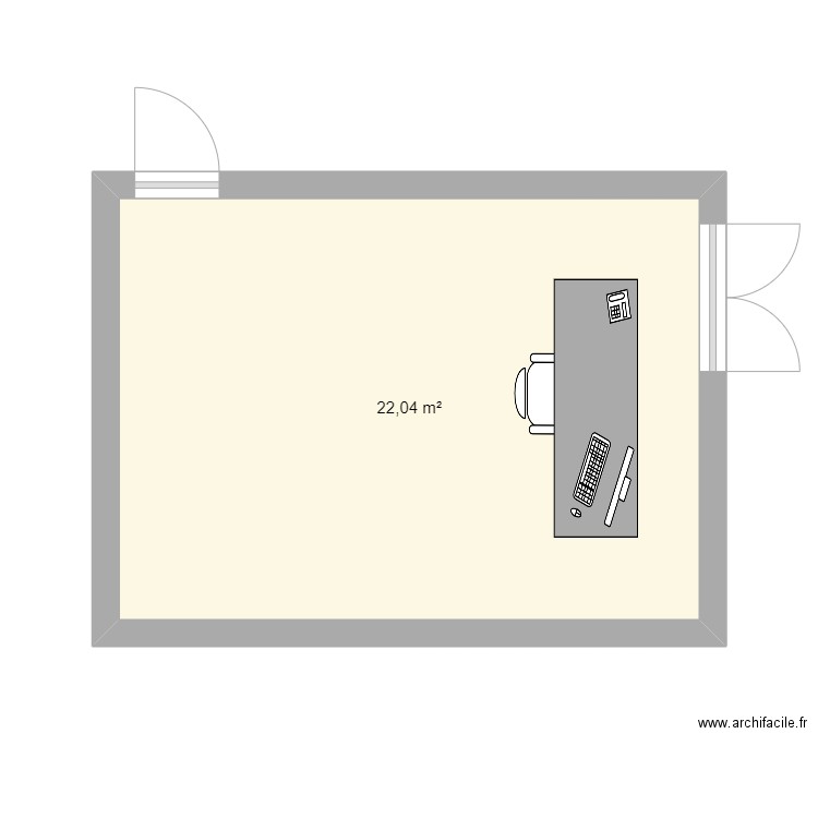 $pm^p^p. Plan de 1 pièce et 22 m2