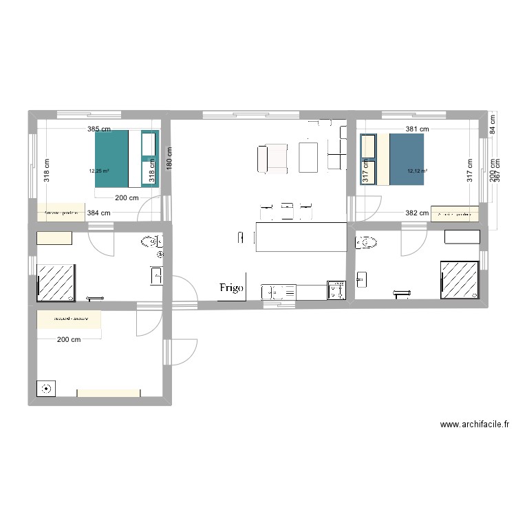 Maison Alli TEA. Plan de 2 pièces et 24 m2