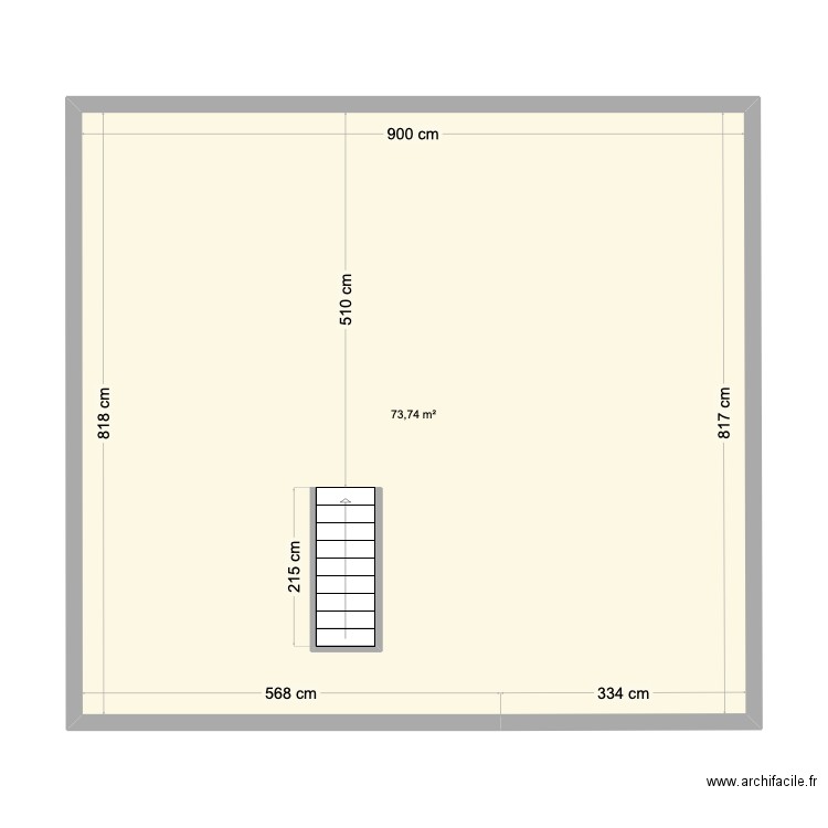 COMBLE MAISON IA. Plan de 1 pièce et 74 m2