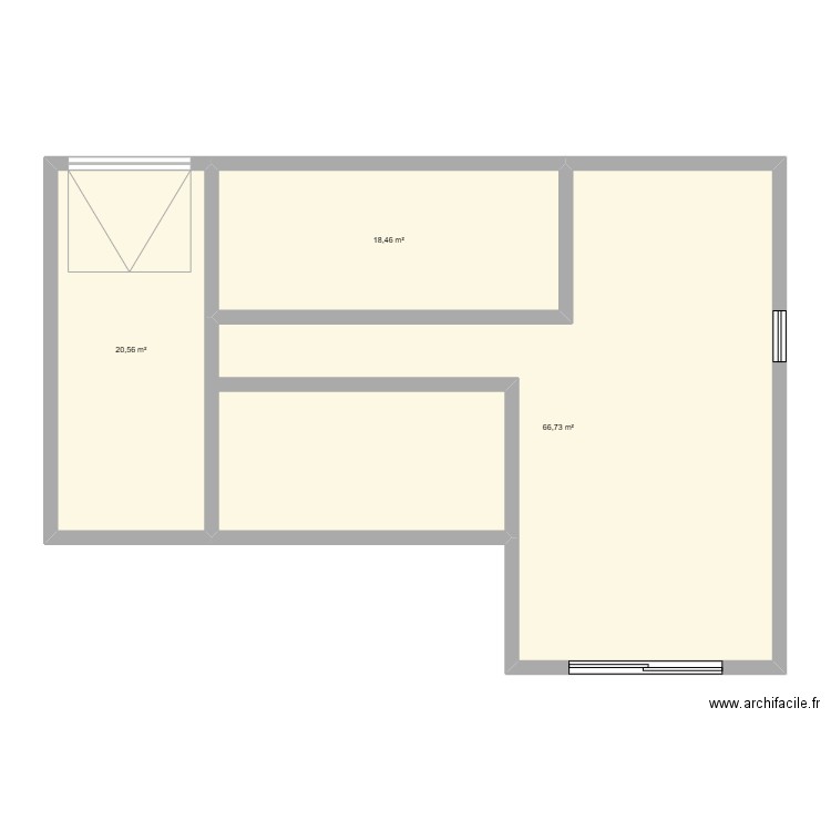 Quiberville. Plan de 3 pièces et 106 m2