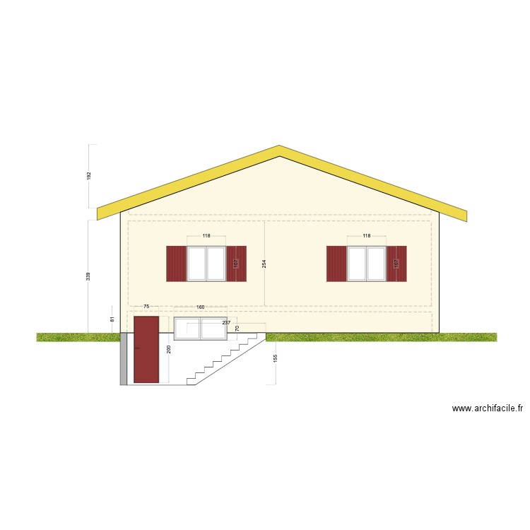 Verchères 18a - Façade Est. Plan de 0 pièce et 0 m2