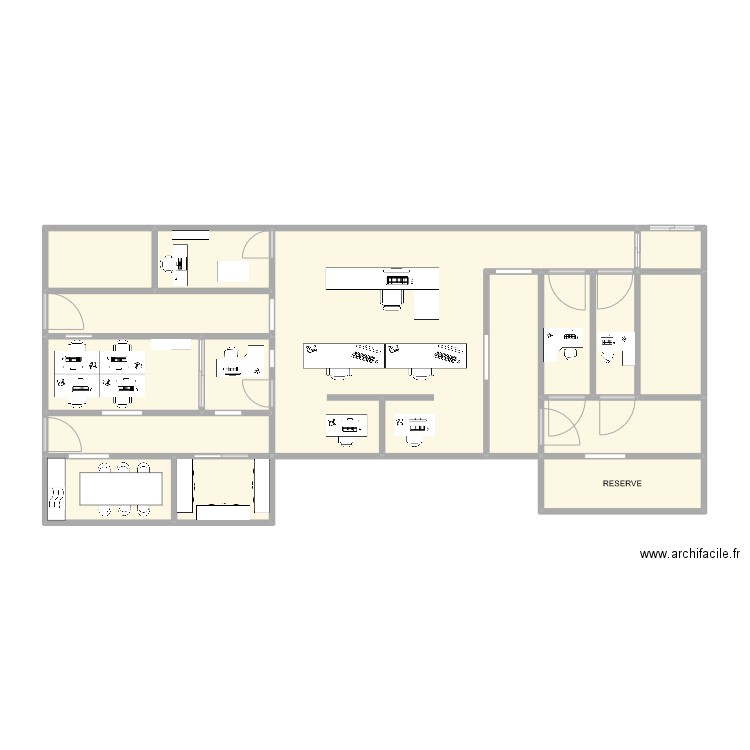 Plan Etat civil. Plan de 16 pièces et 76 m2