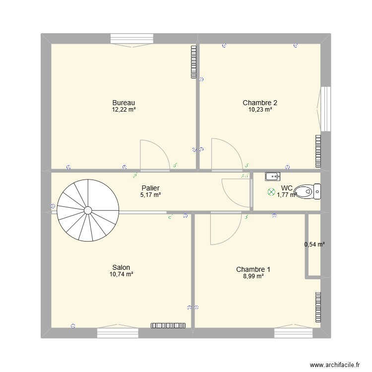 maison Etage Electricité. Plan de 7 pièces et 50 m2