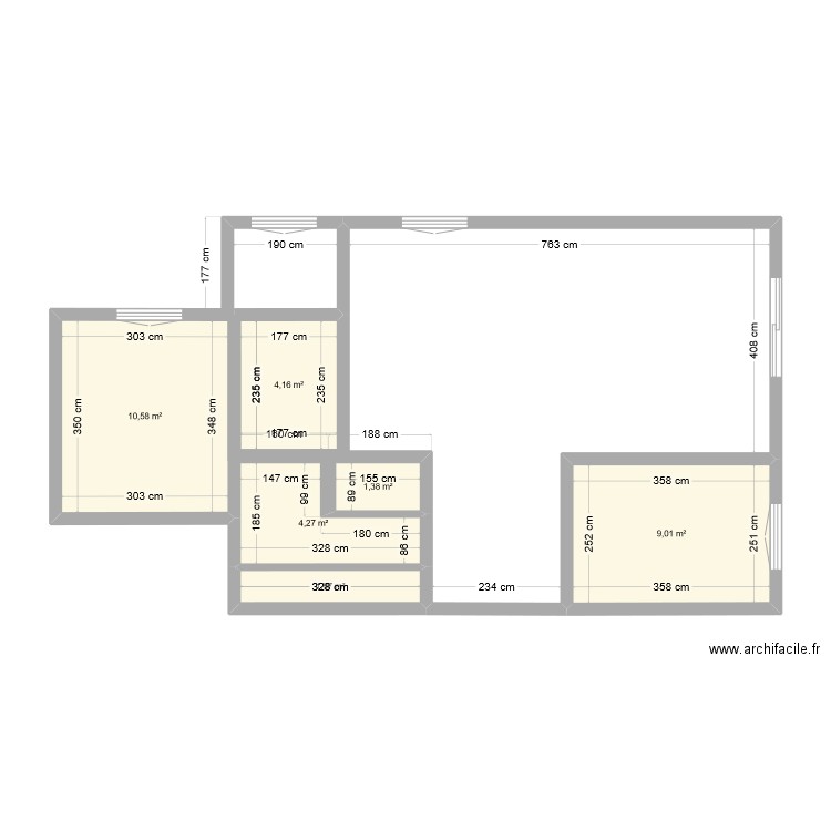 jet 2. Plan de 6 pièces et 31 m2