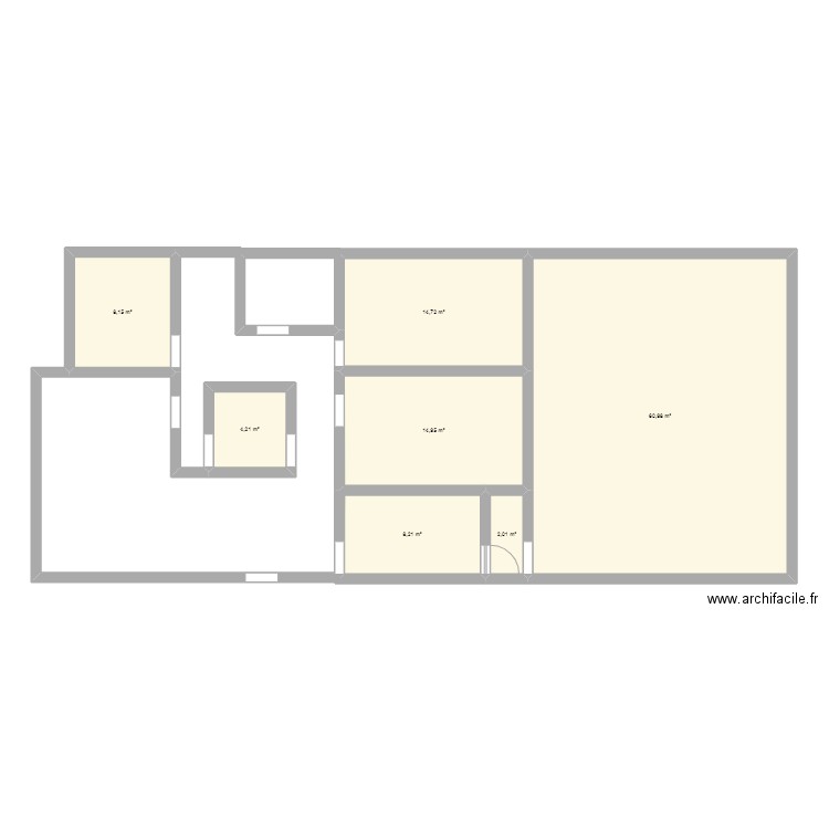 cab. Plan de 7 pièces et 113 m2