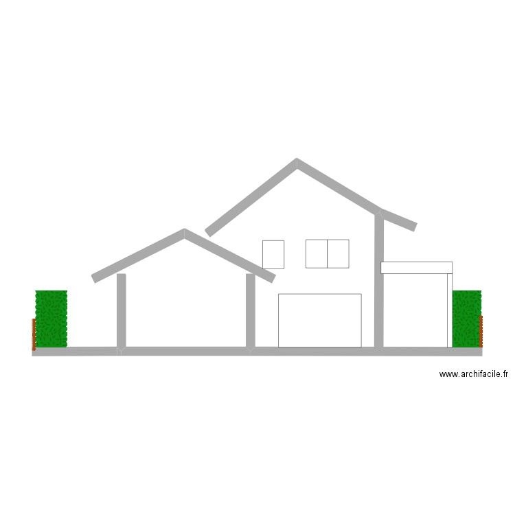 Carport plan de coupe. Plan de 3 pièces et 18 m2