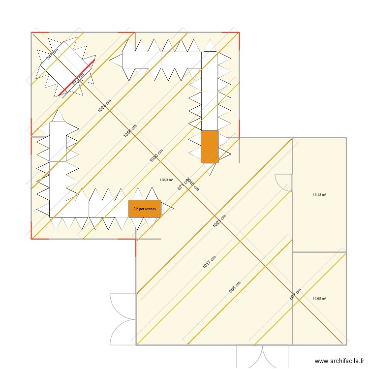 mariage guirlandes et VP. Plan de 3 pièces et 162 m2