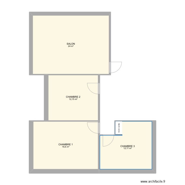 MAISON PRILLY. Plan de 4 pièces et 65 m2