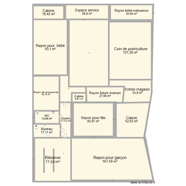 pfmp. Plan de 27 pièces et 962 m2