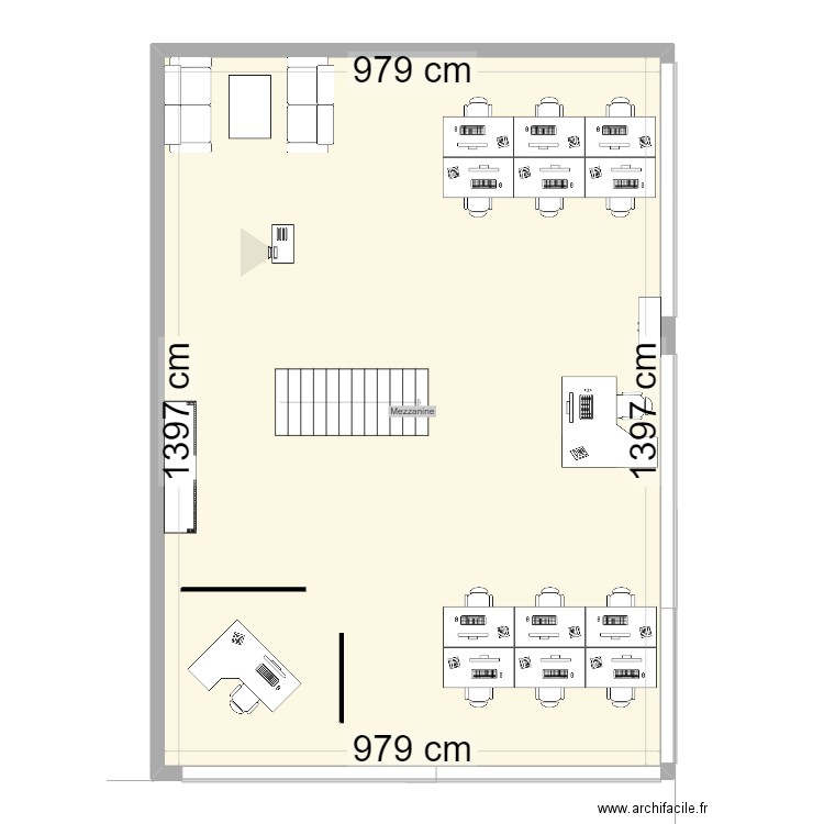 BUREAU CSI. Plan de 1 pièce et 137 m2