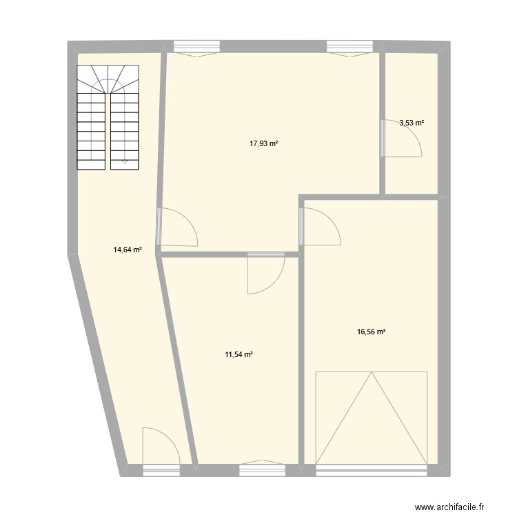 Differdange. Plan de 5 pièces et 64 m2