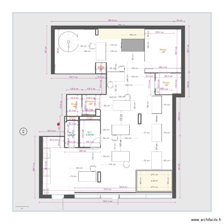 Ohaley Yaacov - version 3. Plan de 1 pièce et 4 m2