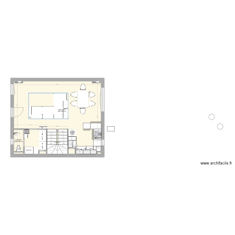 M1 Niveau RDC TMA 2. Plan de 8 pièces et 43 m2