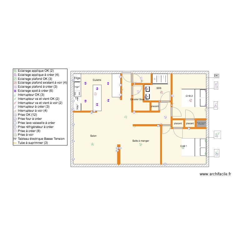 Maison 3. Plan de 10 pièces et 68 m2