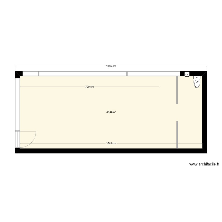 LAVERIE CESTAS BASE. Plan de 1 pièce et 44 m2