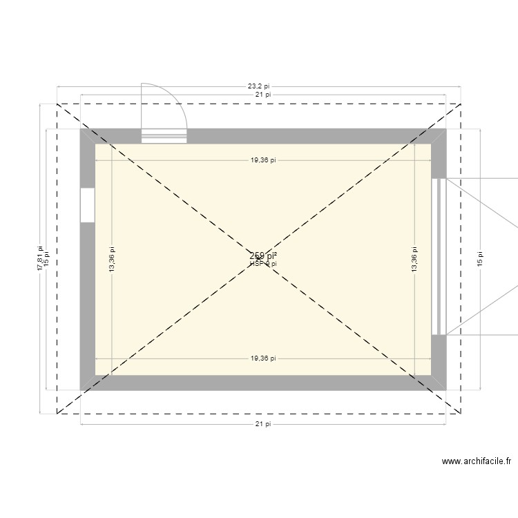 garage 1. Plan de 1 pièce et 24 m2