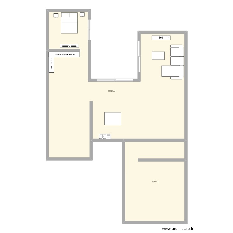 Notre maison . Plan de 2 pièces et 165 m2