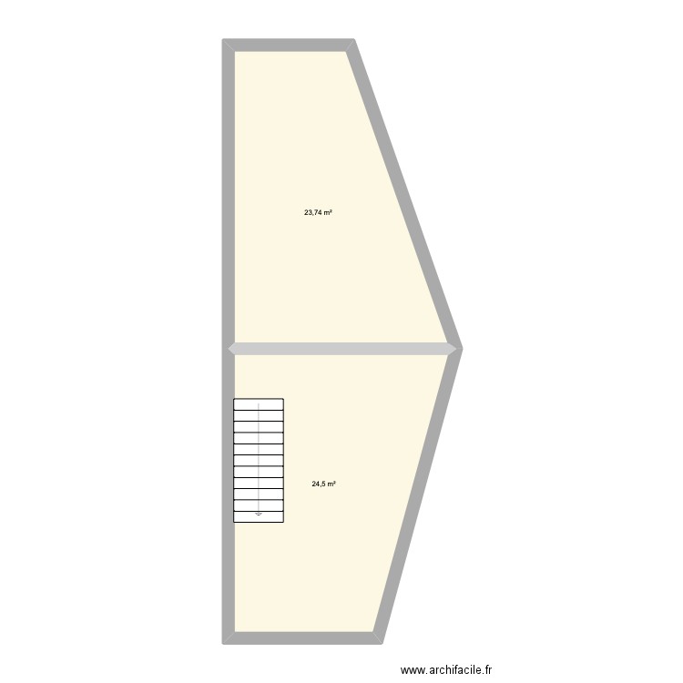 spa. Plan de 2 pièces et 48 m2