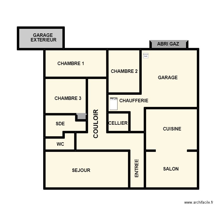 MORICEAU. Plan de 13 pièces et 64 m2