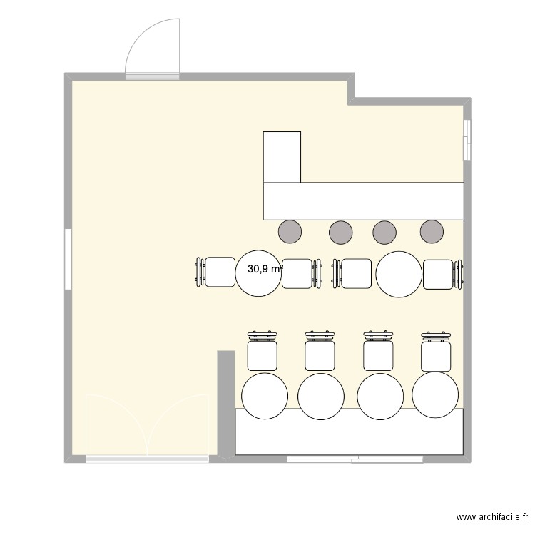 Dodue. Plan de 1 pièce et 31 m2