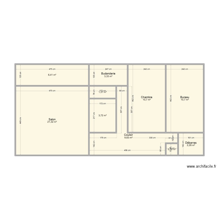 appart thourotte. Plan de 10 pièces et 70 m2