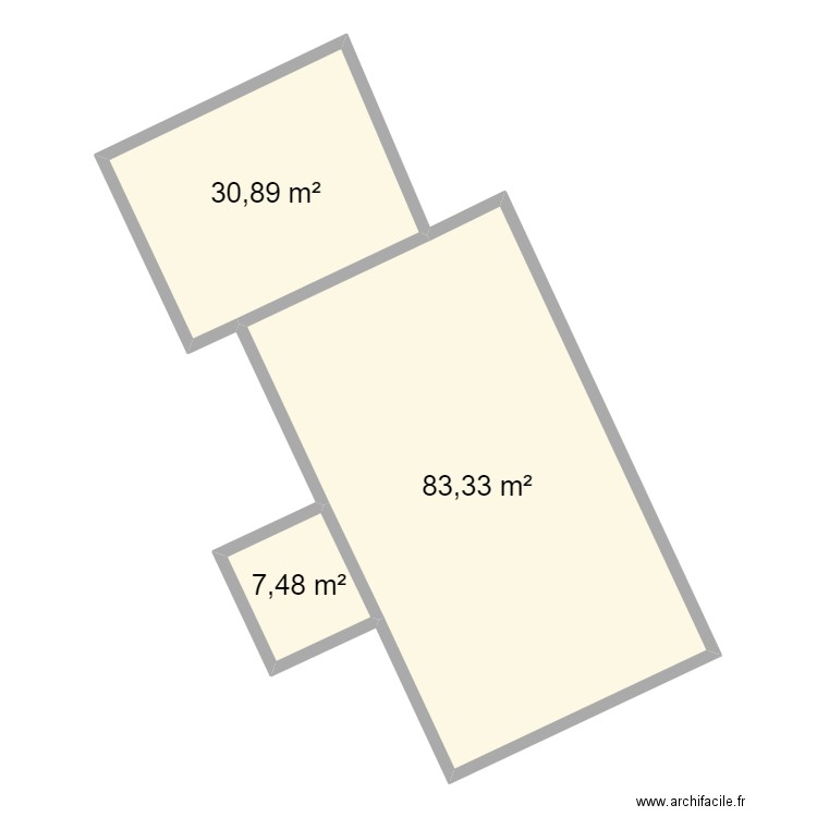 Villers 2. Plan de 3 pièces et 122 m2