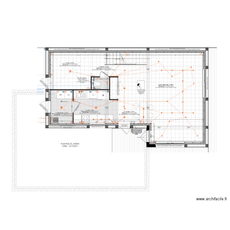 Projet extensio enveloppe extérieure maconnerie isolation. Plan de 0 pièce et 0 m2