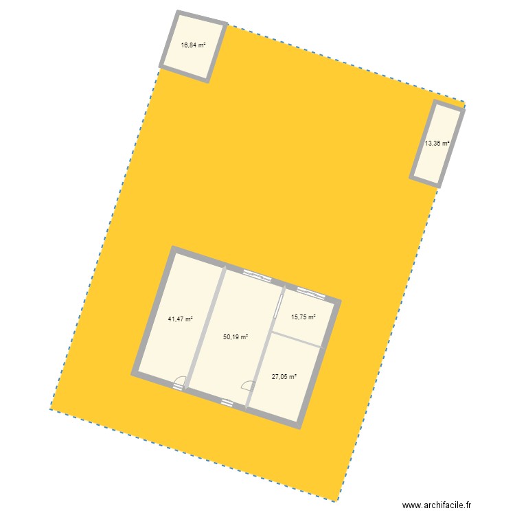 hervé martin. Plan de 6 pièces et 165 m2