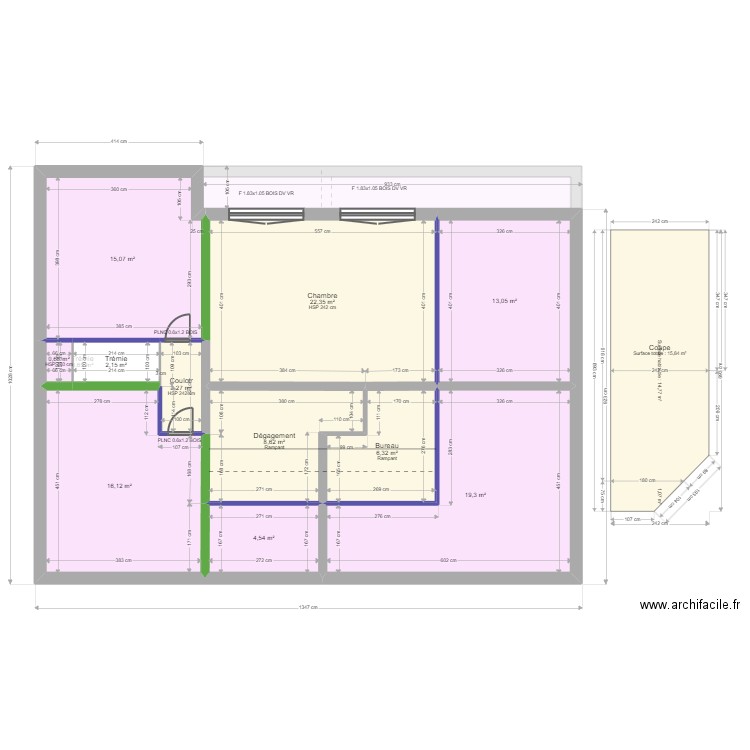 ML24010676. Plan de 26 pièces et 342 m2