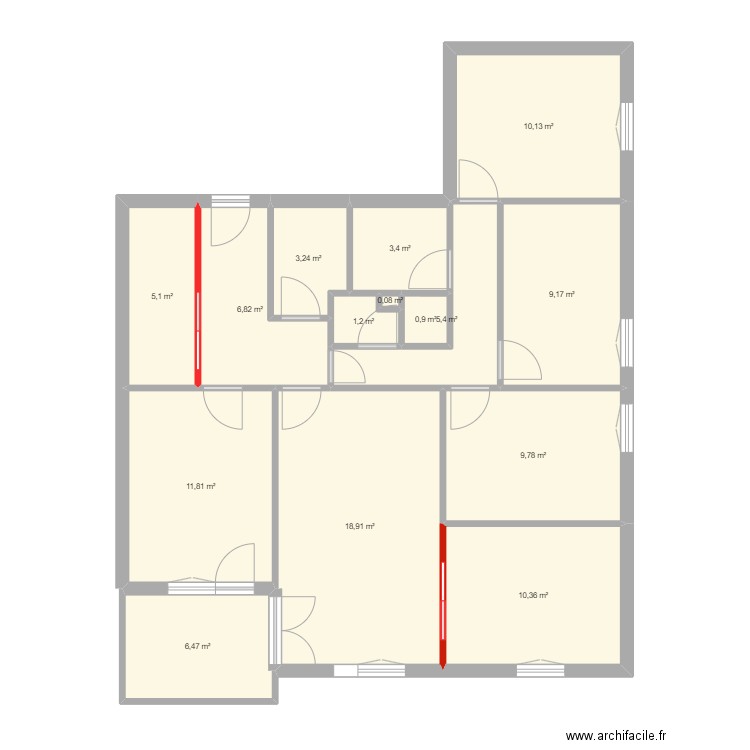 aix - modif2. Plan de 15 pièces et 103 m2