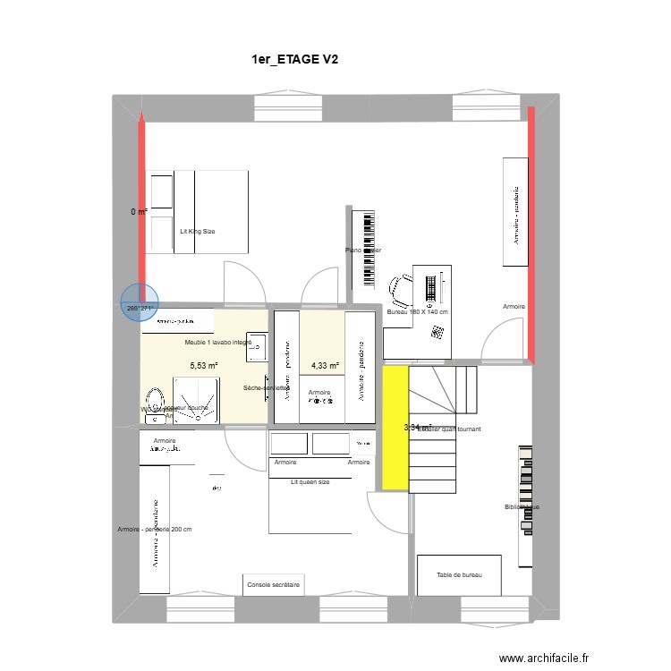 1er_ETAGE V2_K. Plan de 4 pièces et 13 m2