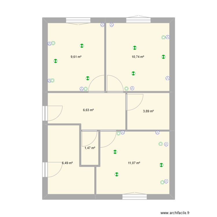 maison seb chambre. Plan de 7 pièces et 50 m2