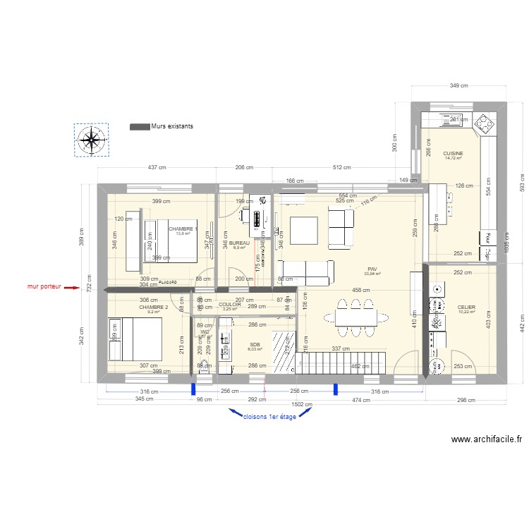 RENOVATION décembre 2023. Plan de 11 pièces et 146 m2