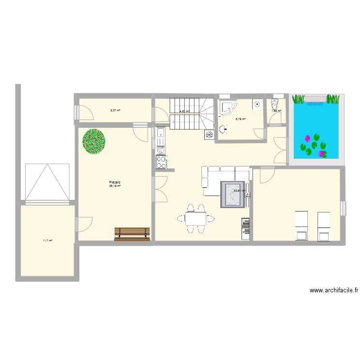 azzefoune 2. Plan de 7 pièces et 108 m2