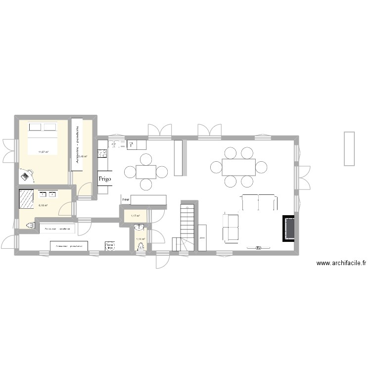 Maunoury_alg. Plan de 5 pièces et 26 m2