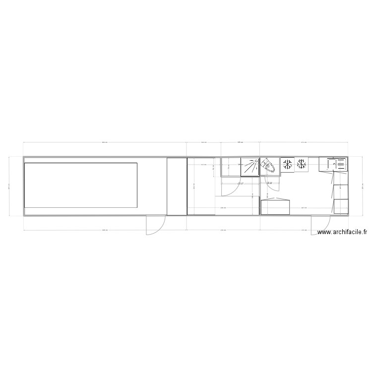 SEMI MIELE. Plan de 3 pièces et 33 m2