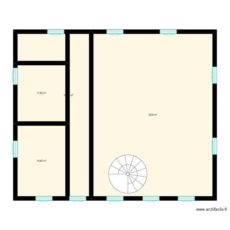 maison Lamothe. Plan de 4 pièces et 129 m2