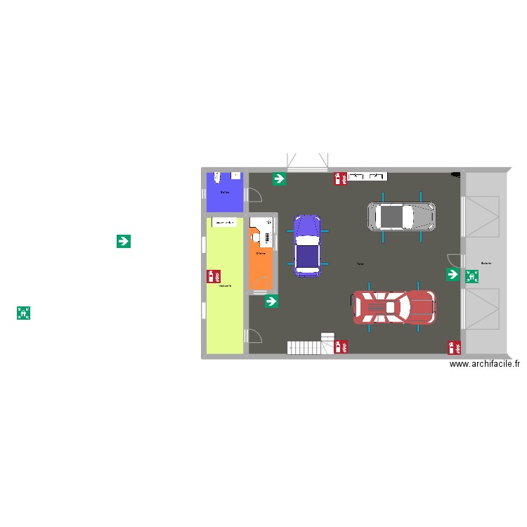 Taller 1r planta. Plan de 5 pièces et 186 m2