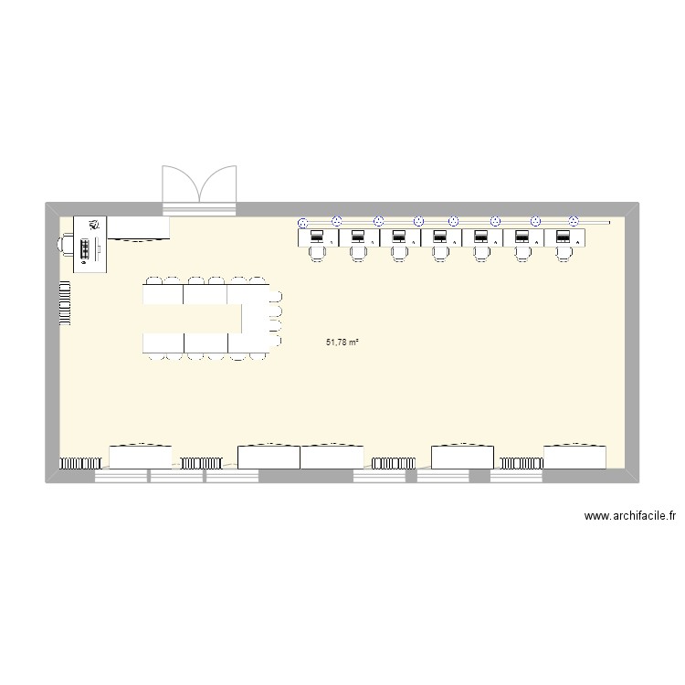 plan1. Plan de 1 pièce et 52 m2