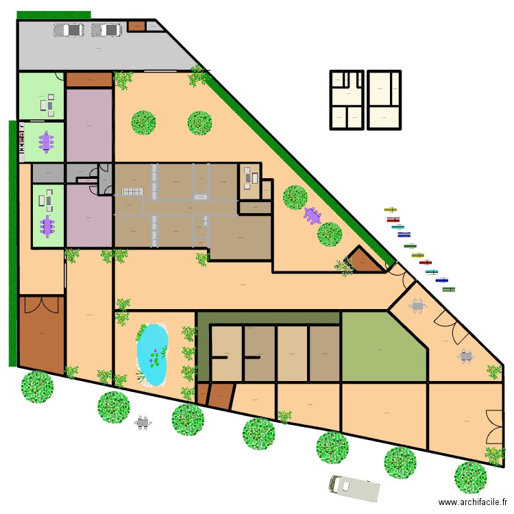 RESTO SUD + 4 STUDIO NORD 1211. Plan de 62 pièces et 1863 m2