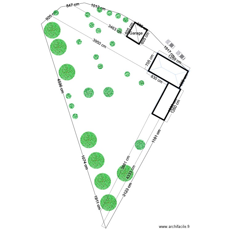 Plan masse projet. Plan de 1 pièce et 27 m2