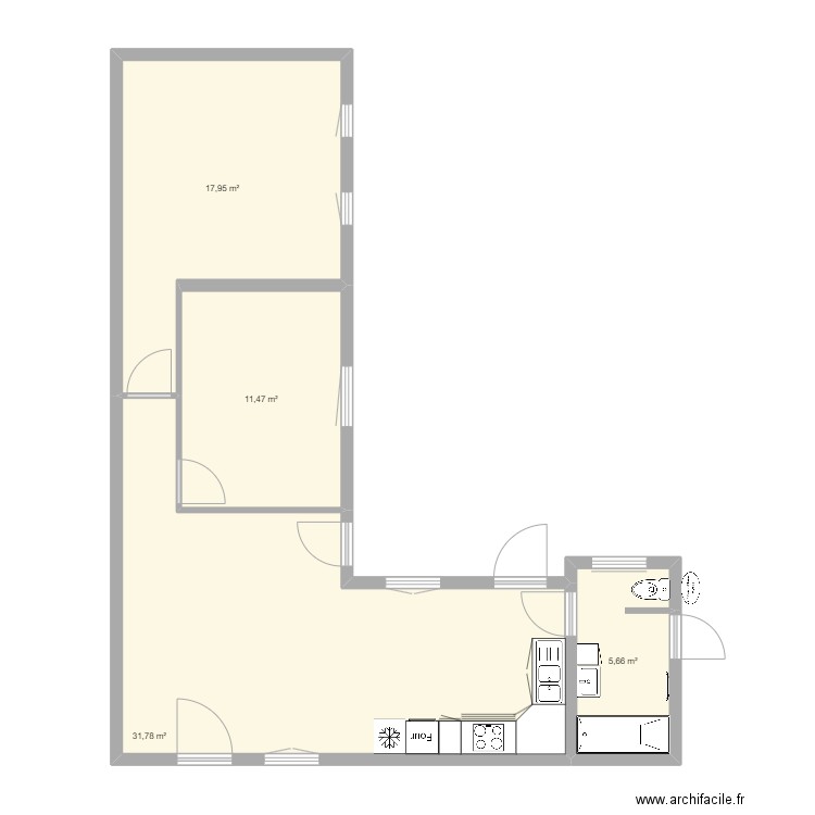 chemin de la buisse. Plan de 4 pièces et 67 m2