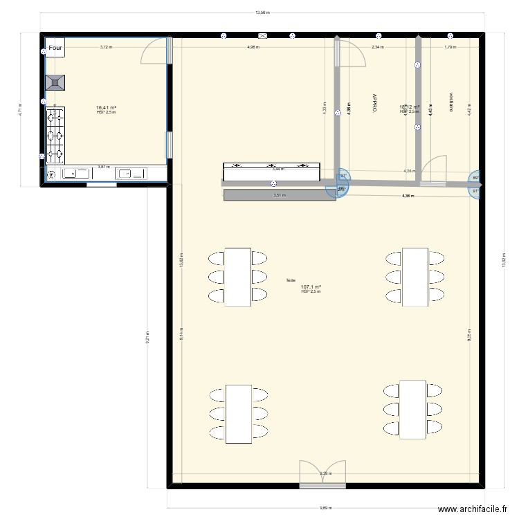 LOARC. Plan de 3 pièces et 142 m2