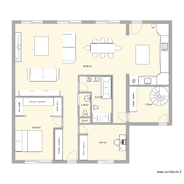 LEOGNAN MAISON DE REVE. Plan de 7 pièces et 101 m2