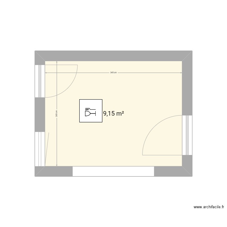 Cuisine . Plan de 1 pièce et 9 m2