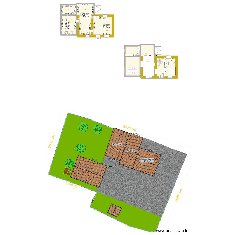 maison la marne aérien. Plan de 16 pièces et 221 m2