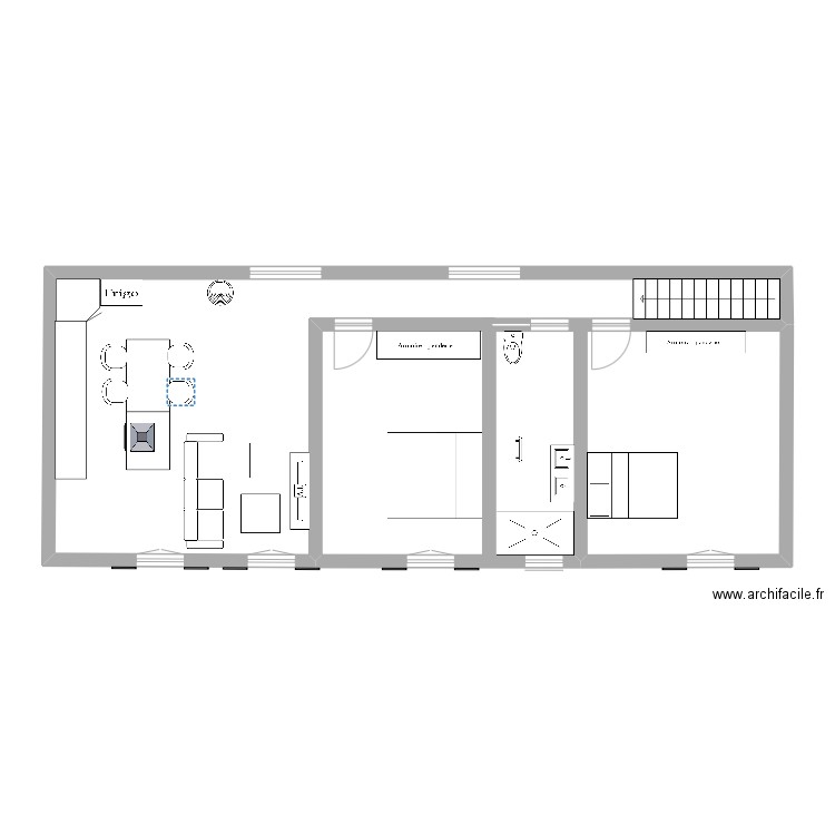 Apparemment . Plan de 4 pièces et 82 m2